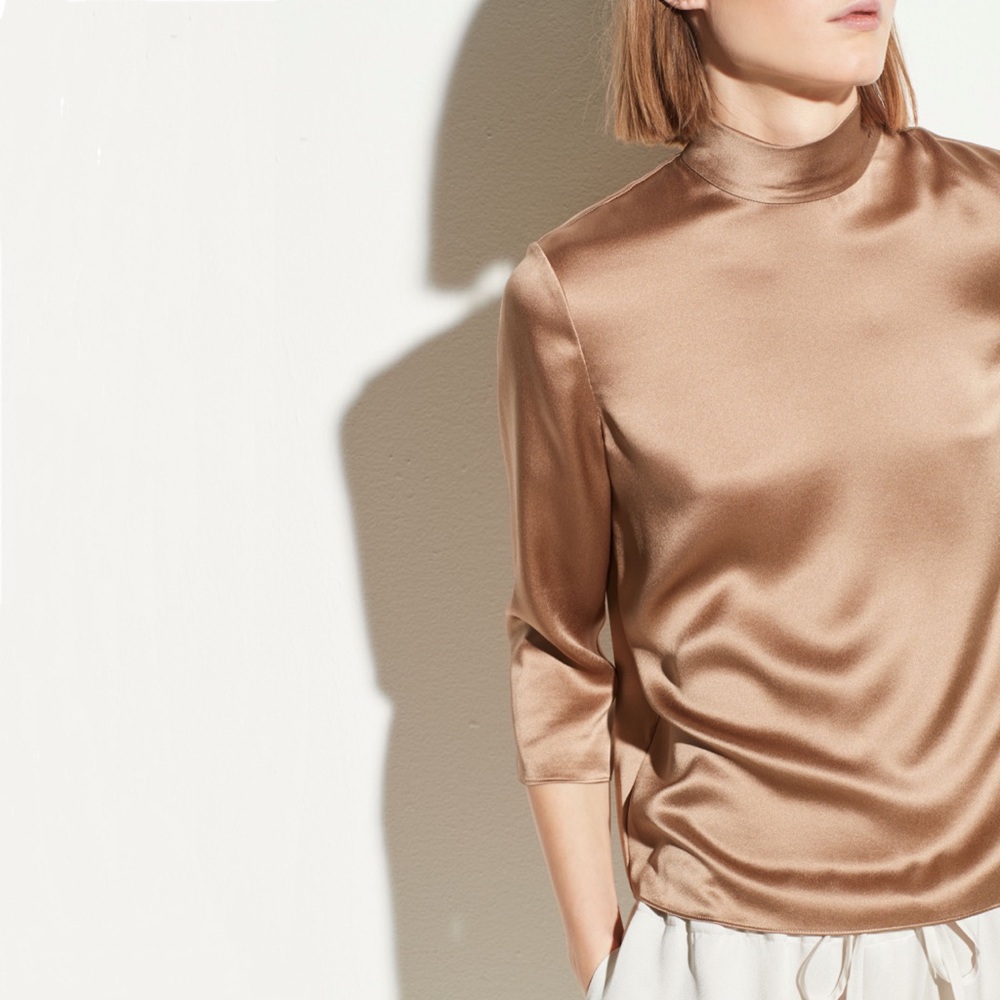 Vince Silk mock neck blouse